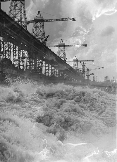 Bratsk hydroelectric power station on Angara-river