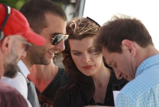 Filming movie Whims starring Milla Jovovich