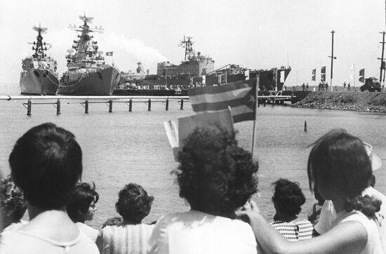 Squadron of Soviet warships visiting Cuba