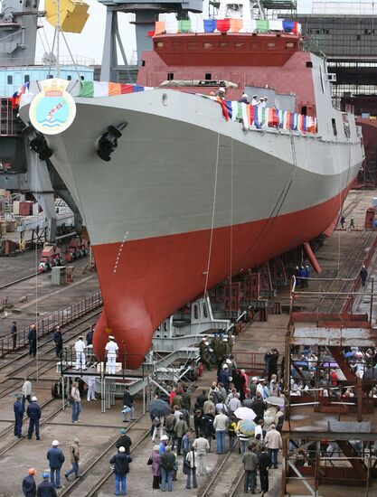 Second Tarkash ("Quiver") frigate launching