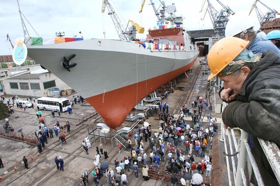 Second Tarkash ("Quiver") frigate launching