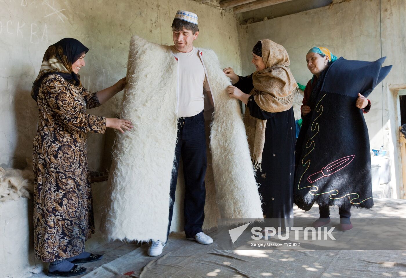 Making burkas in Dagestan