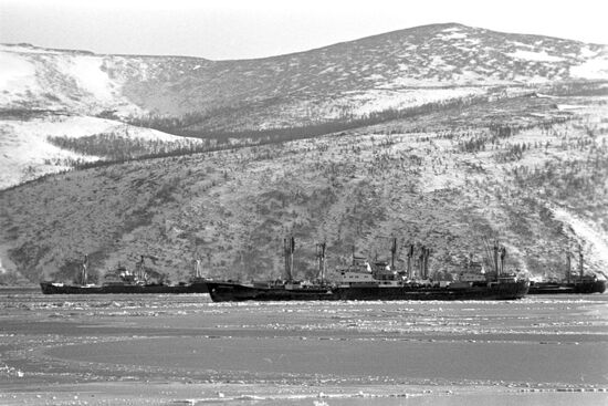 Ships anchored at port