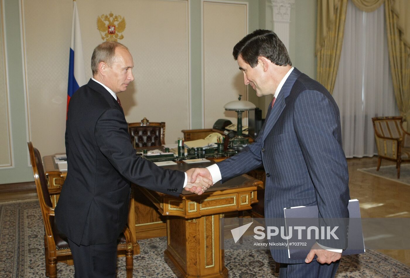 Vladimir Putin at working meeting with Alexander Koval