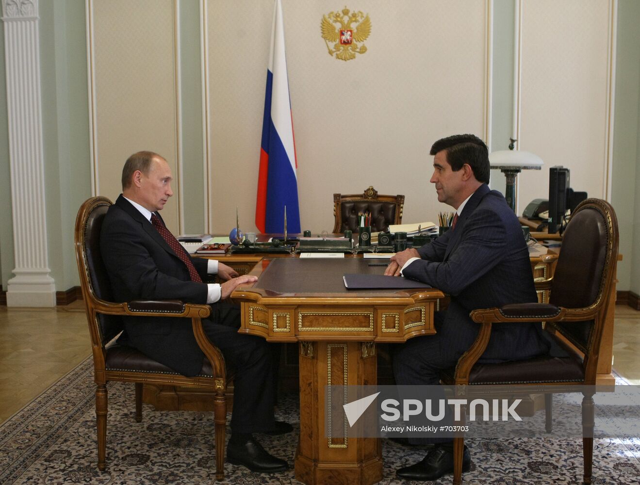 Vladimir Putin at working meeting with Alexander Koval