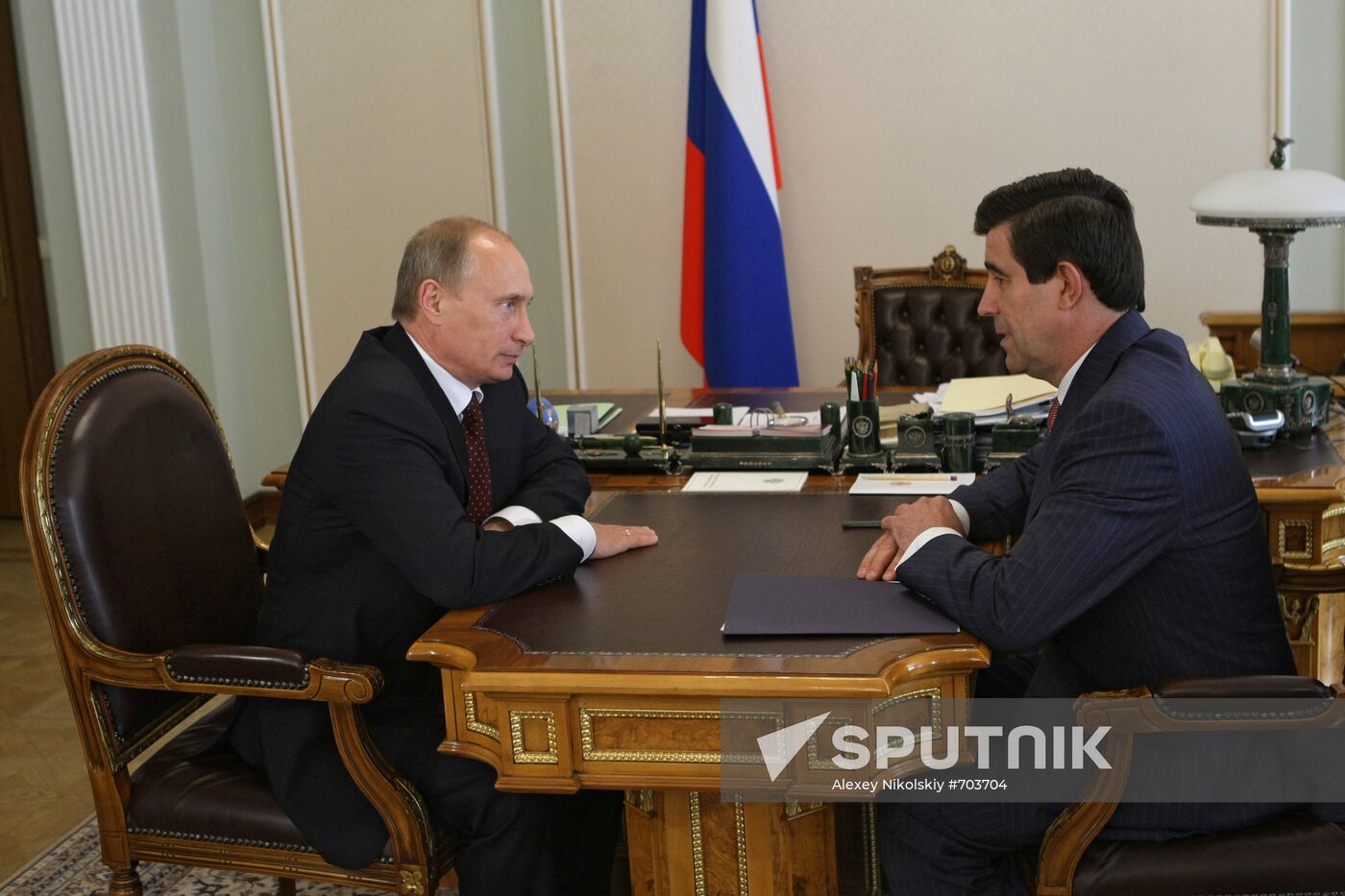 Vladimir Putin at working meeting with Alexander Koval