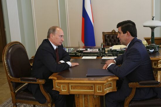 Vladimir Putin at working meeting with Alexander Koval
