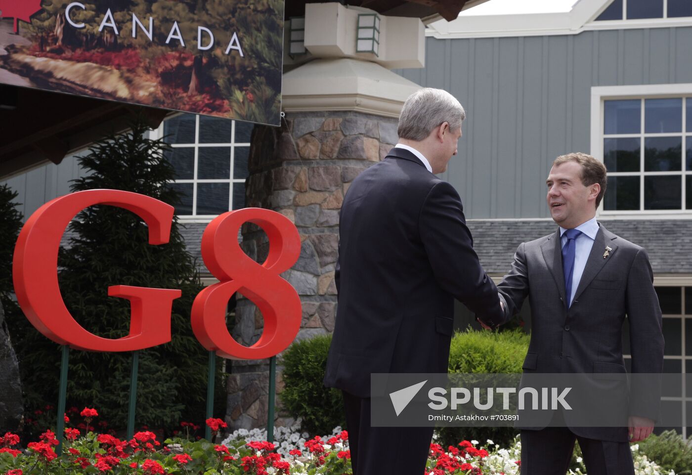 Dmitry Medvedev attends G8 summit, Canada