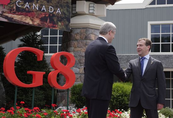 Dmitry Medvedev attends G8 summit, Canada