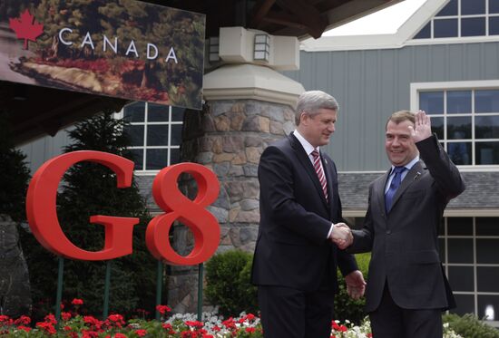 Dmitry Medvedev attends G8 summit, Canada