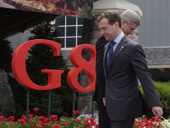Dmitry Medvedev attends G8 summit, Canada