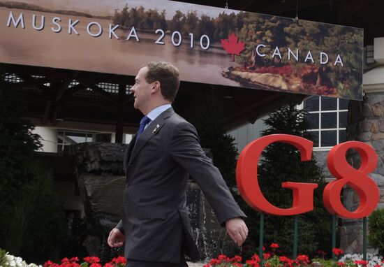 Dmitry Medvedev attends G8 summit, Canada