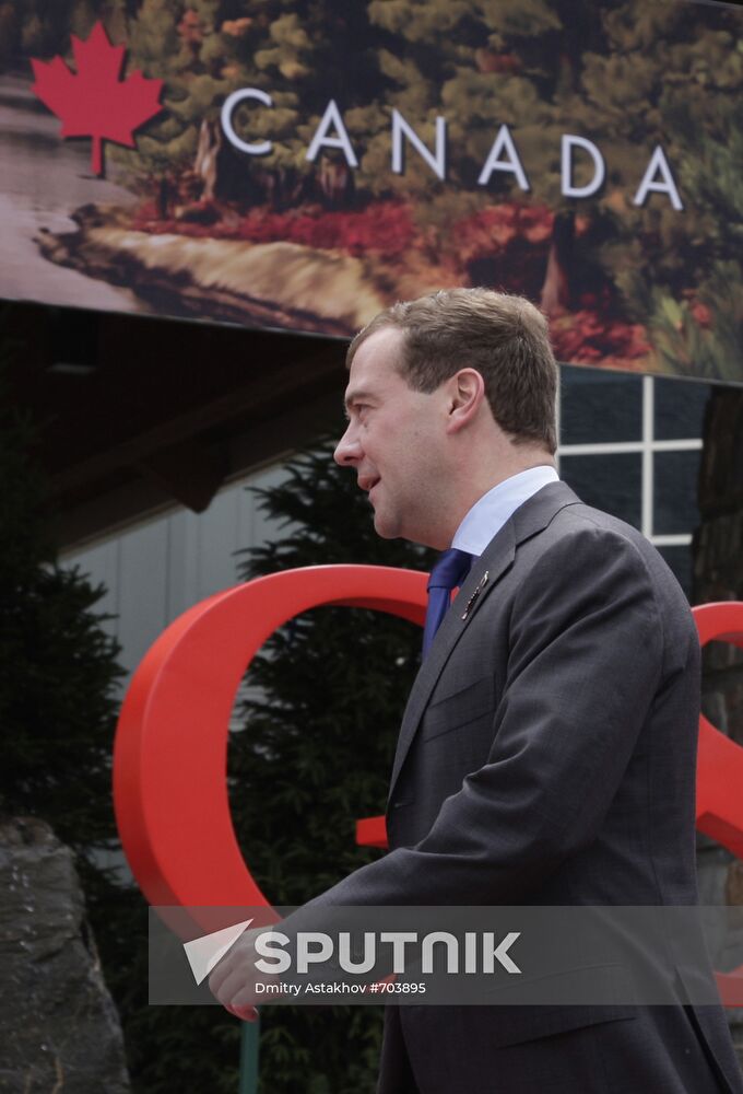 Dmitry Medvedev attends G8 summit, Canada