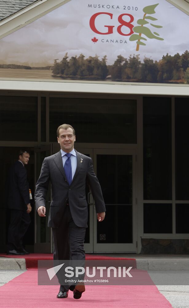 Dmitry Medvedev attends G8 summit, Canada