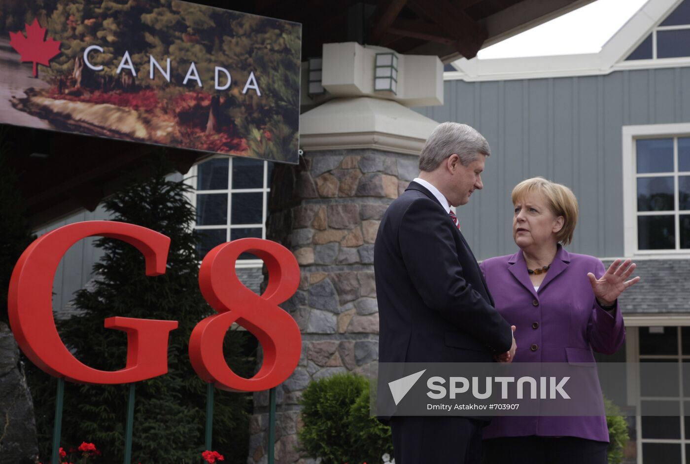 Angela Merkel and Stephen Harper