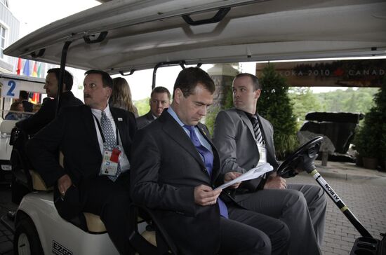 Dmitry Medvedev at G8 Summit in Canada. Day Two