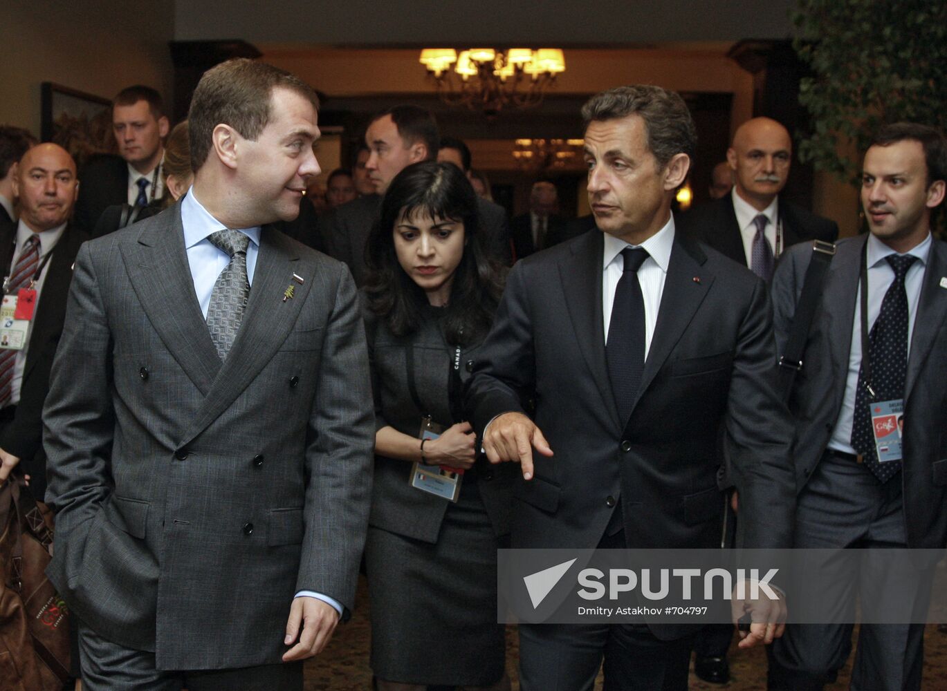 Dmitry Medvedev and Nicolas Sarkozy