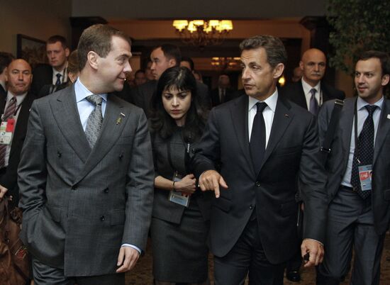 Dmitry Medvedev and Nicolas Sarkozy