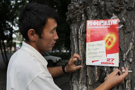 Voting day, constitutional referendum in Kyrgystan