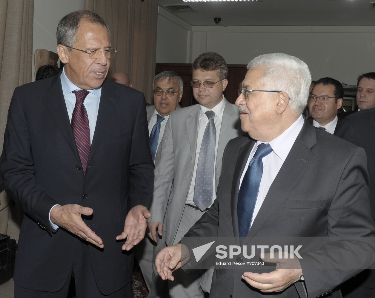 Sergei Lavrov meeting Mahmoud Abbas