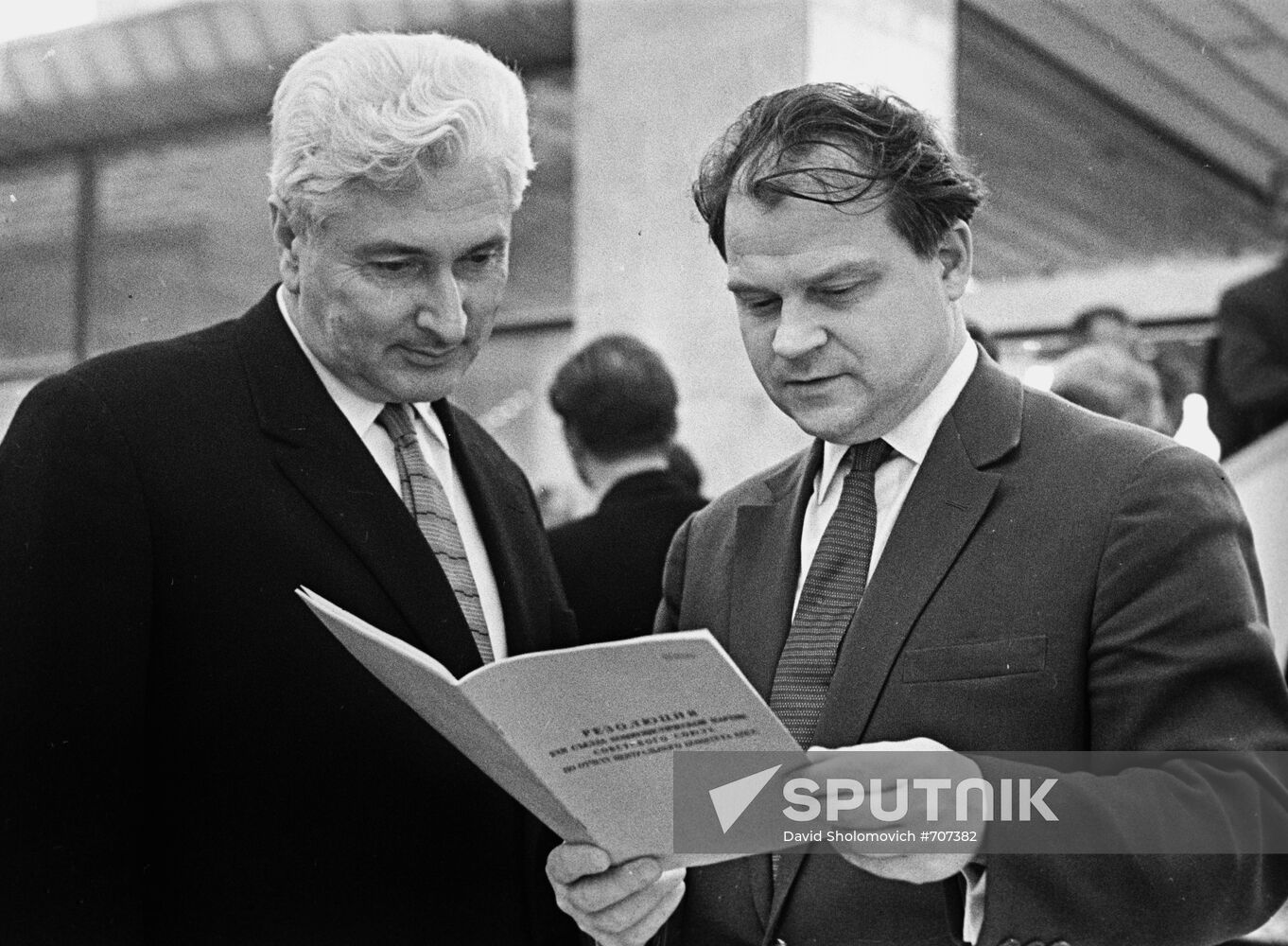 Minister of Agriculture of USSR Mikhail Olshansky and composer Tikhon Khrennikov