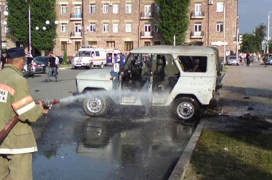 Suicide bomber blows himself up outside Grozny concert hall
