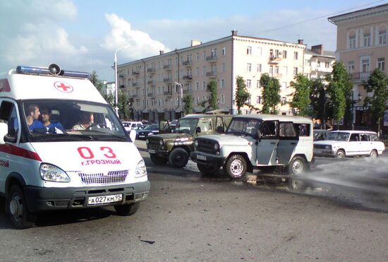 Suicide bomber blows himself up outside Grozny concert hall