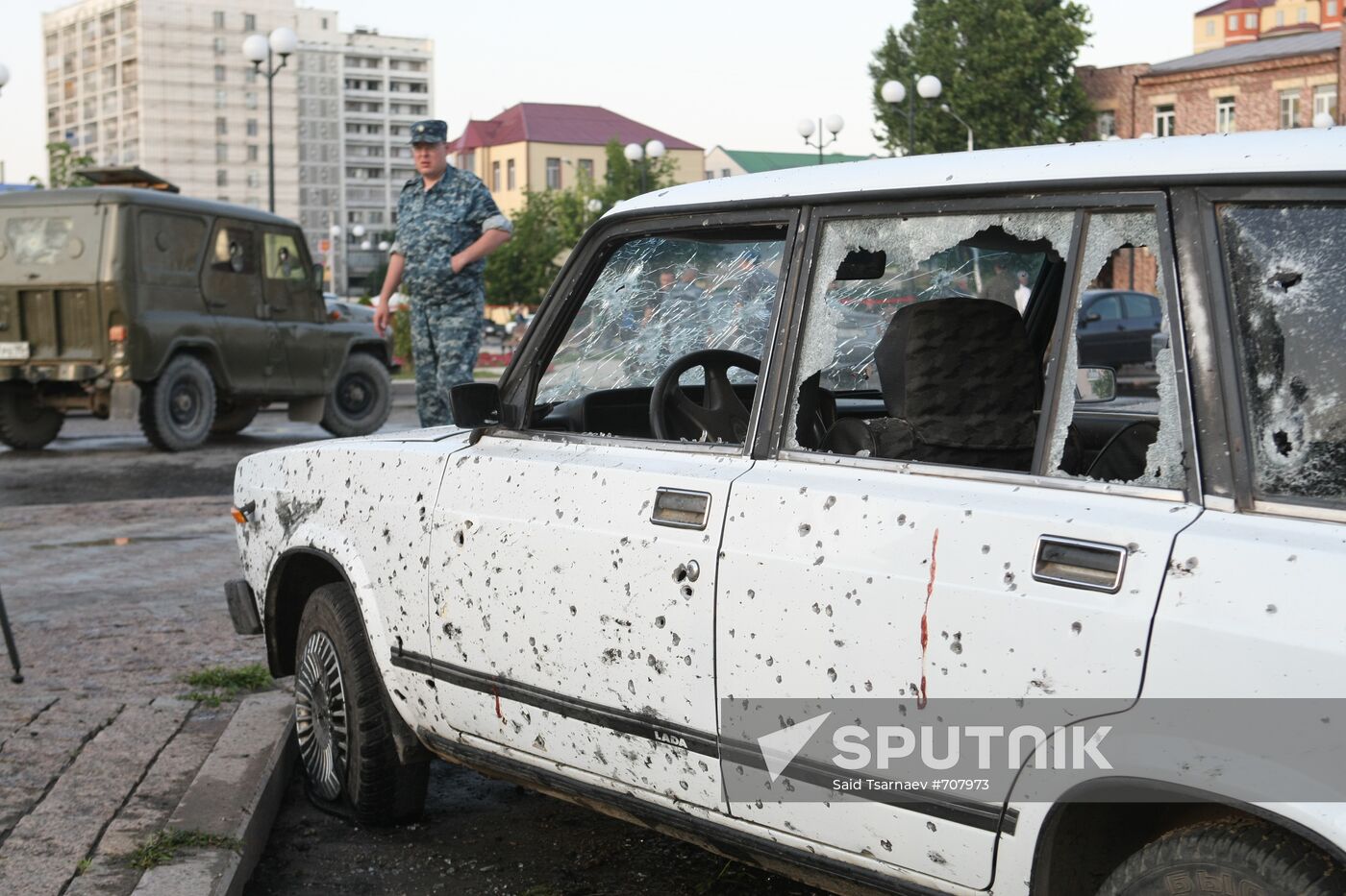 Suicide bomber blows himself up outside Grozny concert hall