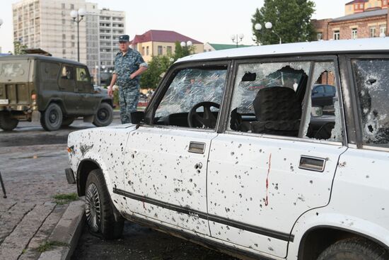 Suicide bomber blows himself up outside Grozny concert hall