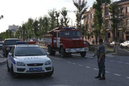 Suicide bomber blows himself up outside Grozny concert hall