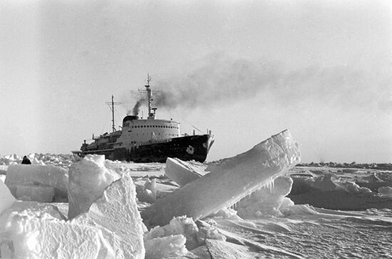 Icebreaker "Moskva" in the Subarctic