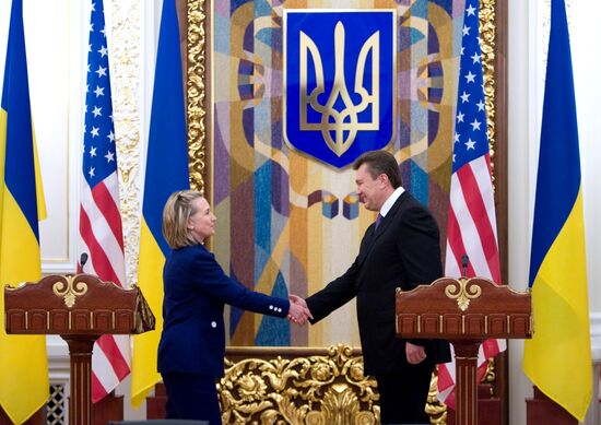 U.S. Secretary of State Clinton on official visit to Ukraine