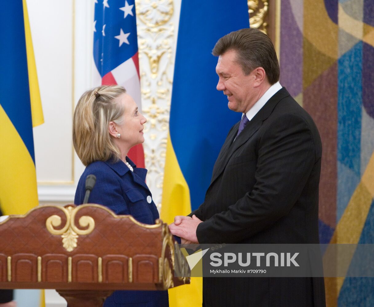 U.S. Secretary of State Clinton on official visit to Ukraine