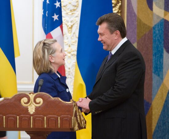 U.S. Secretary of State Clinton on official visit to Ukraine