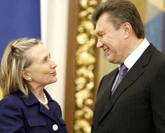 U.S. Secretary of State Clinton on official visit to Ukraine