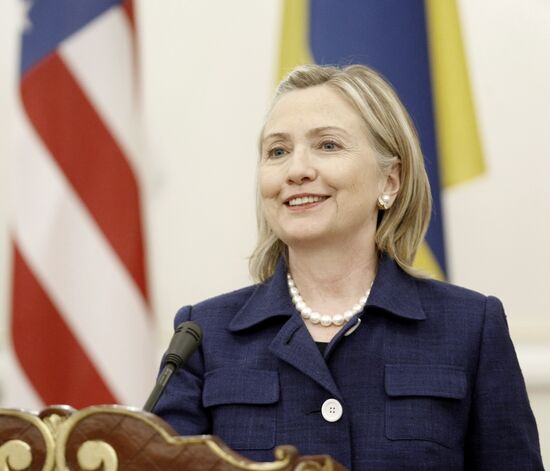 U.S. Secretary of State Clinton on official visit to Ukraine