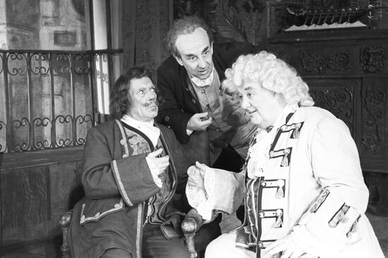 Scene from play "The Boors" based on Carlo Goldoni's comedy