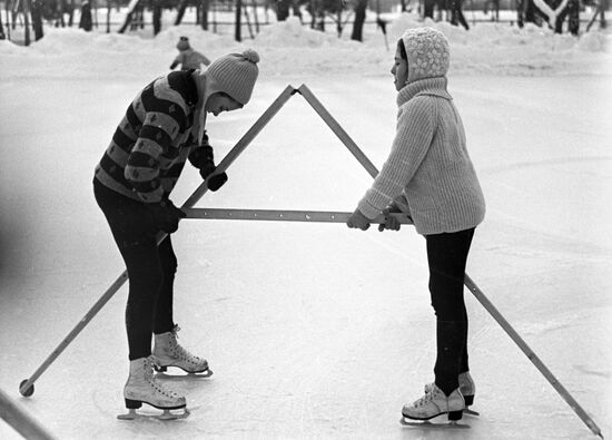 Pupils of children's figure skating school