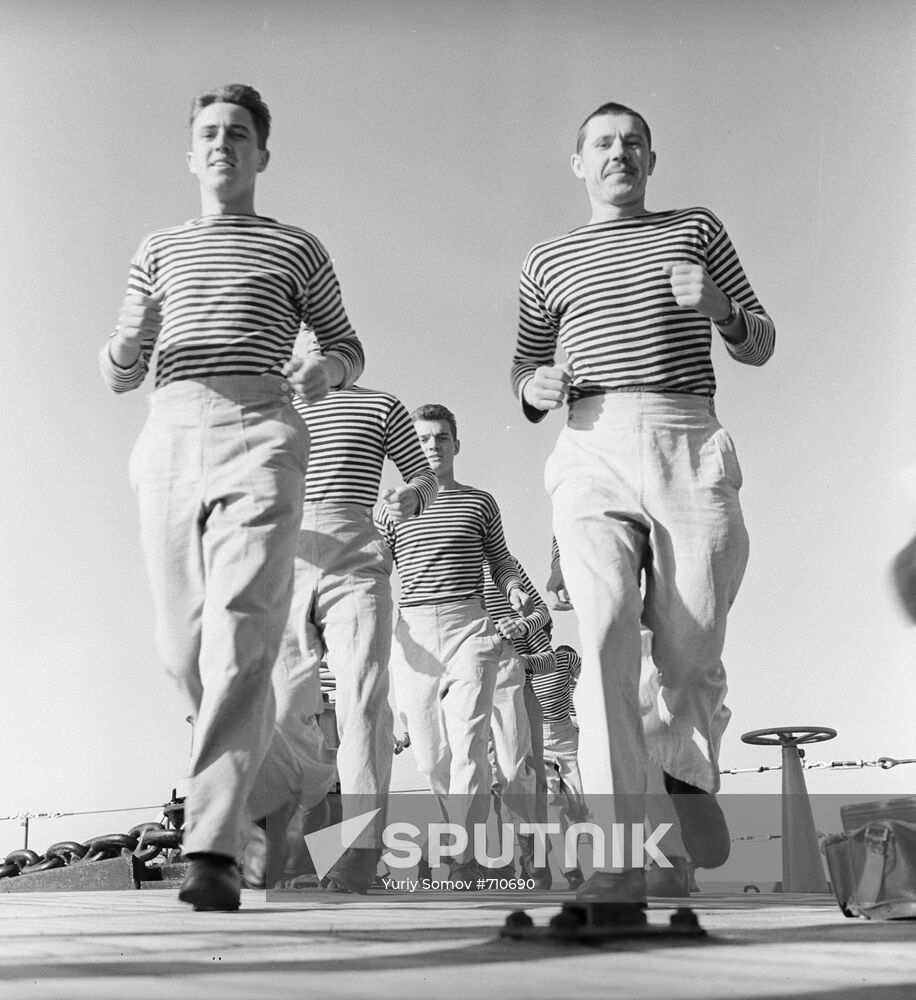 Seamen jogging