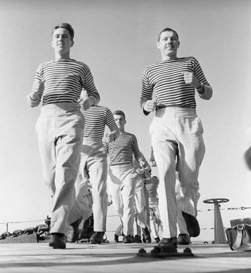 Seamen jogging