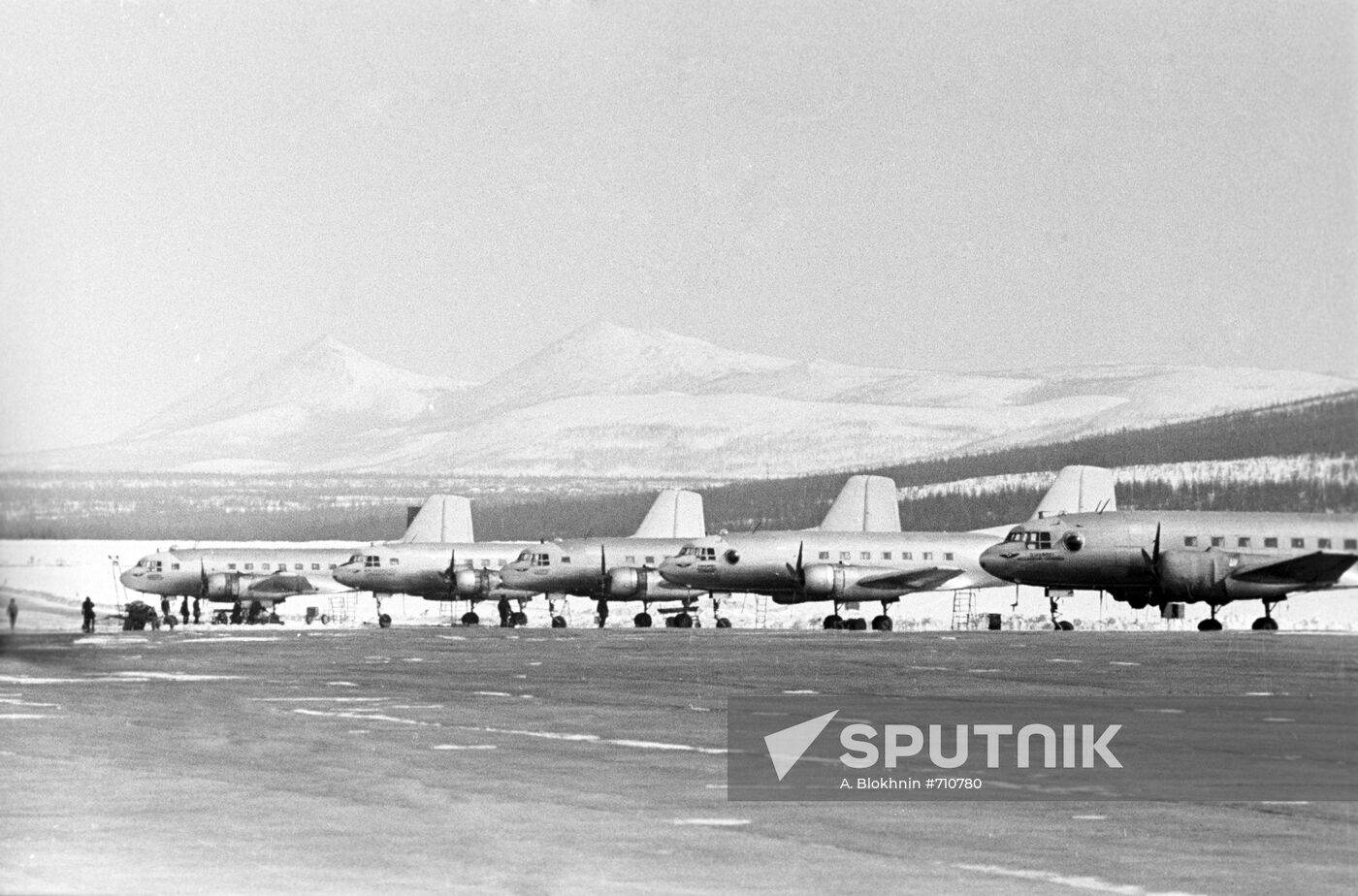 Il-14 aircraft at Magadan airport