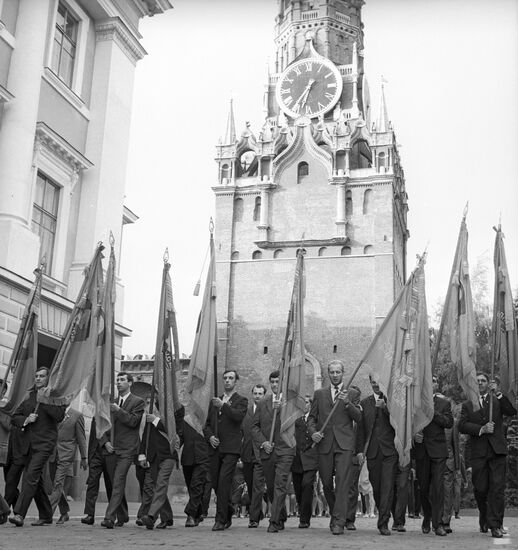 Celebratory procession on the Day of soviet youth