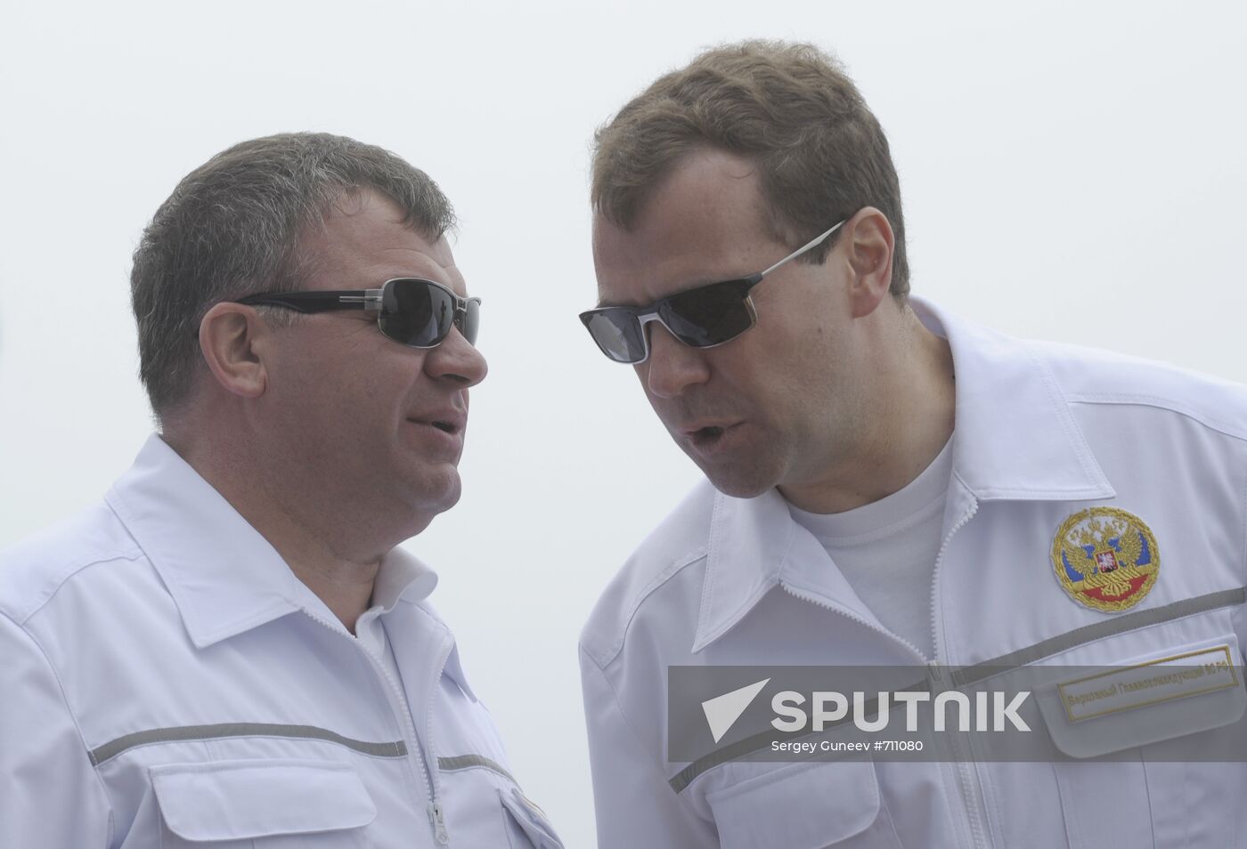 Dmitry Medvedev on board cruiser "Pyotr Veliky"