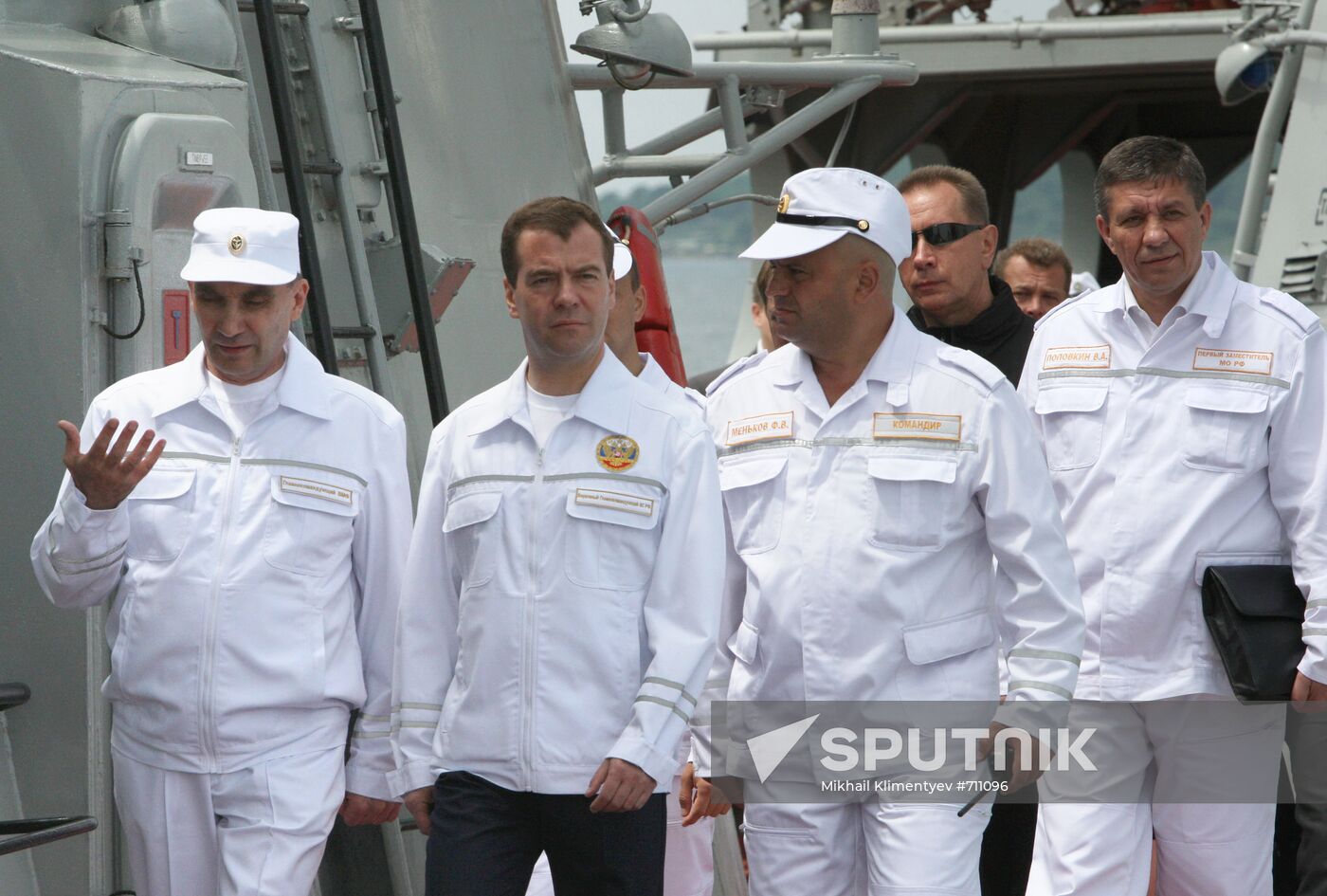 Dmitry Medvedev on board cruiser "Pyotr Veliky"