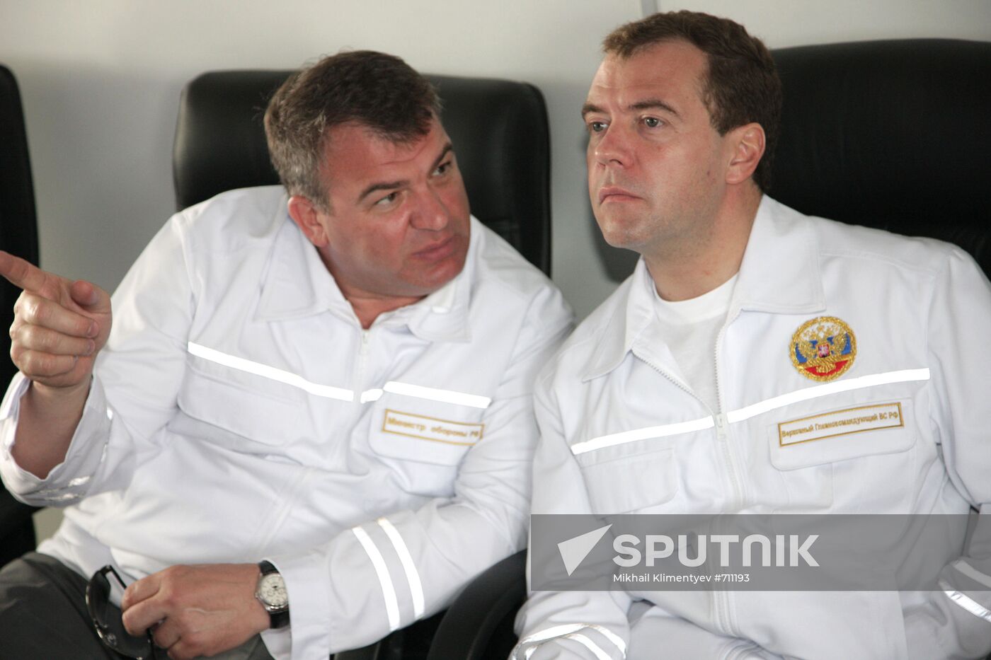 Dmitry Medvedev aboard Pyotr Veliky cruiser