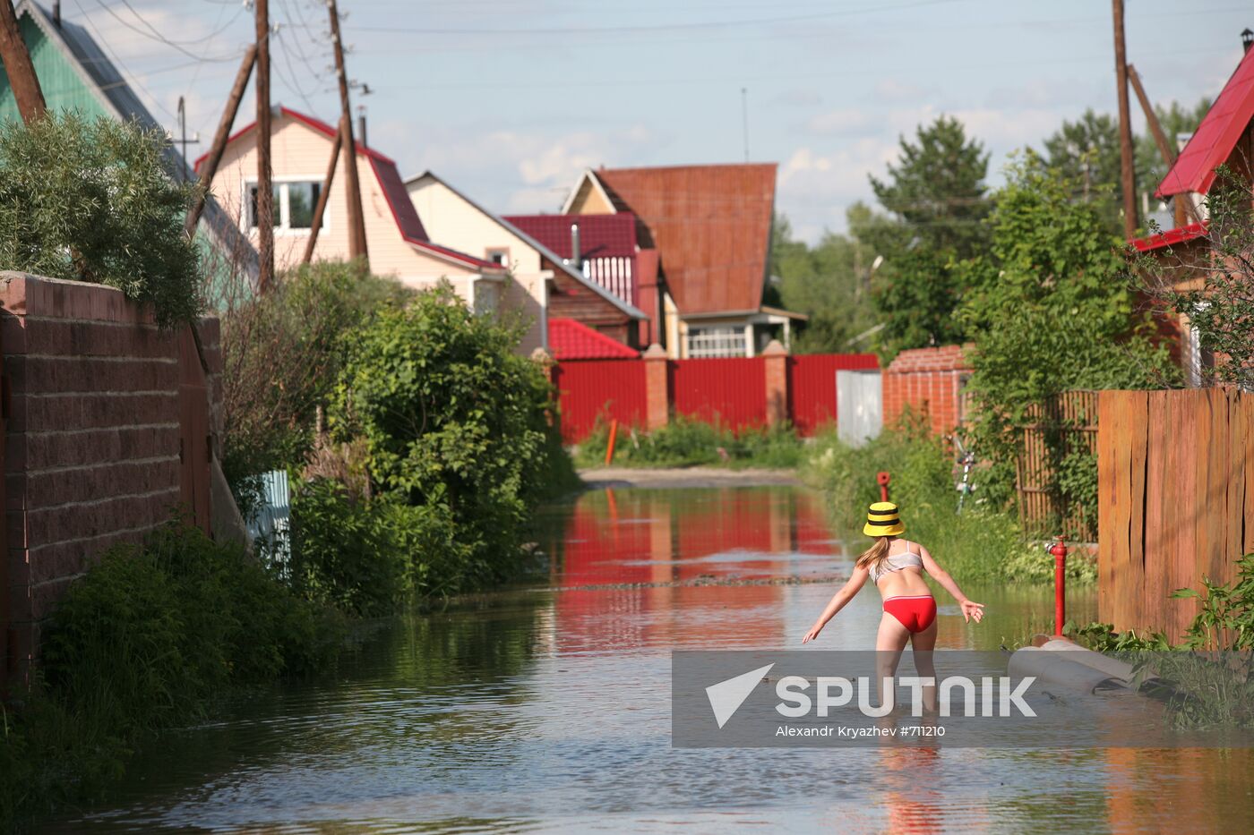 Flooded garden plots in Novosibirsk