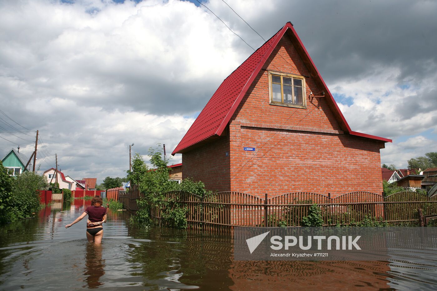 Flooded garden plots in Novosibirsk