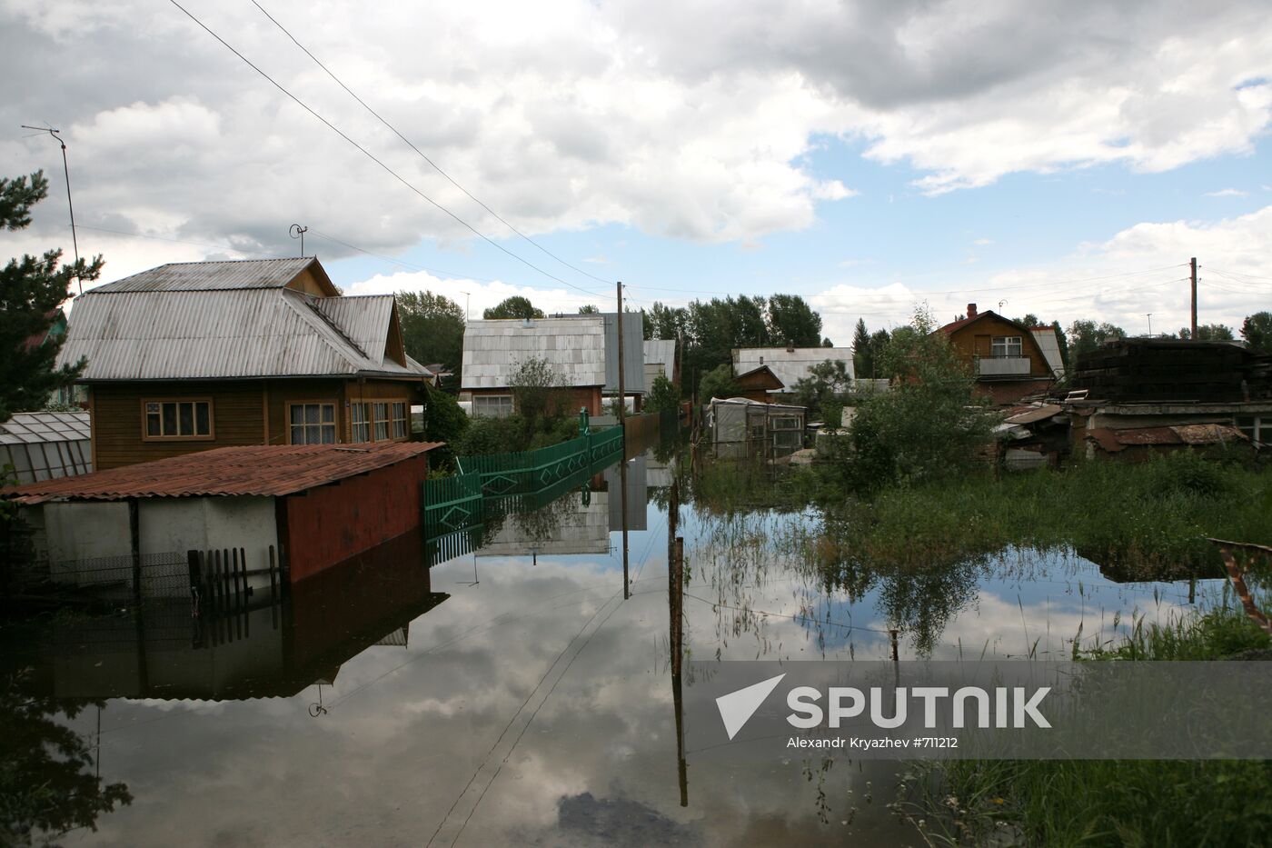 Flooded garden plots in Novosibirsk