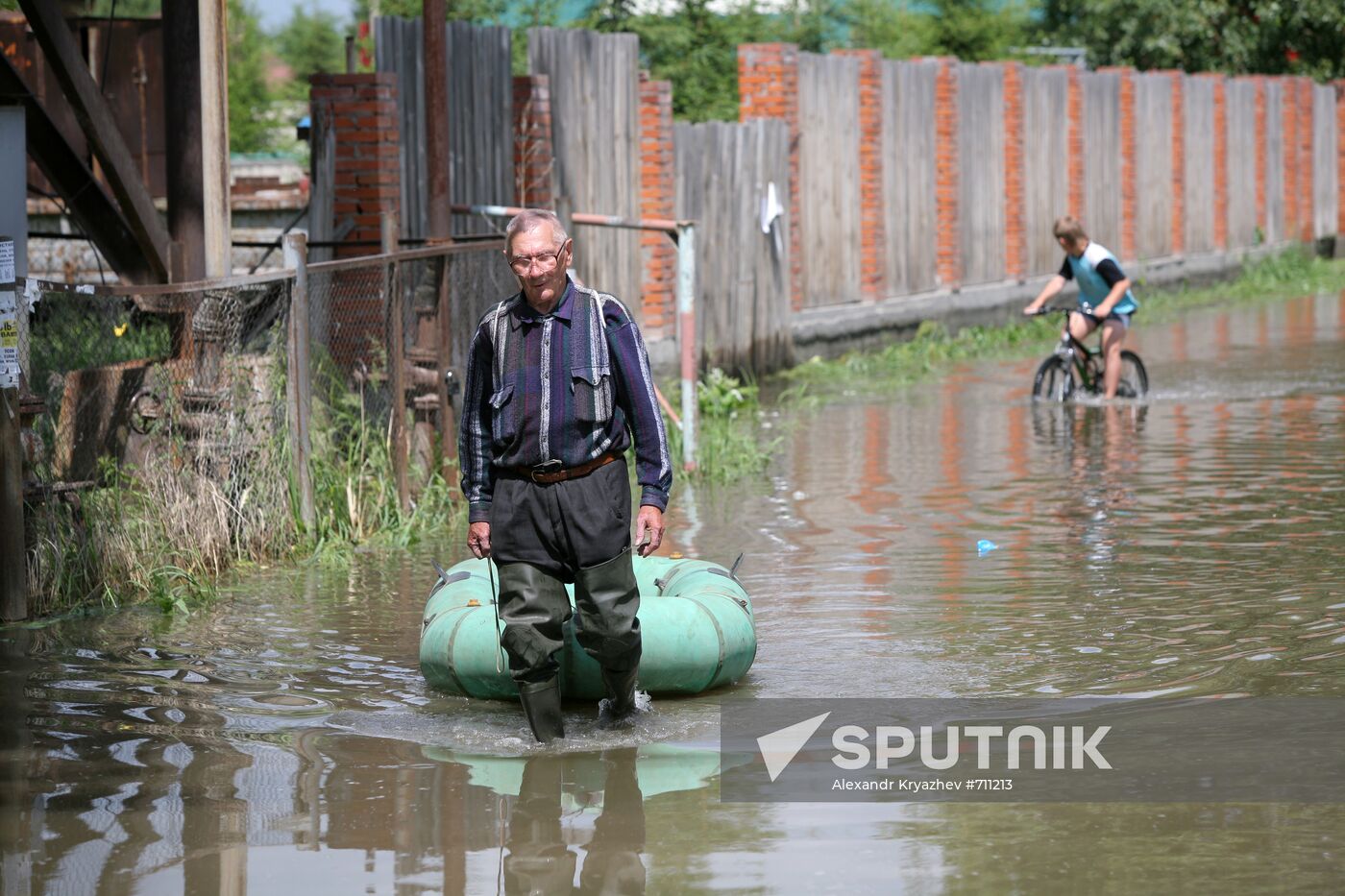 Flooded garden plots in Novosibirsk