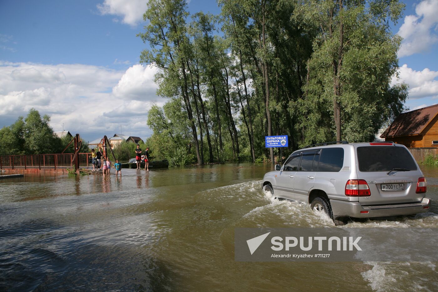 Flooded garden plots in Novosibirsk Region